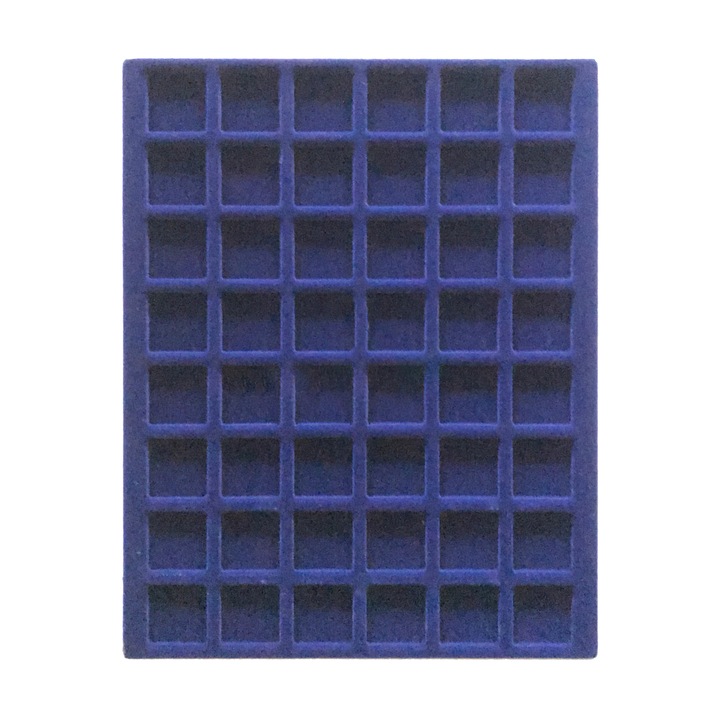 Érmetálca, Biztonságos albumok, Nova, királykék bársony, 48 db 24 mm-es rés