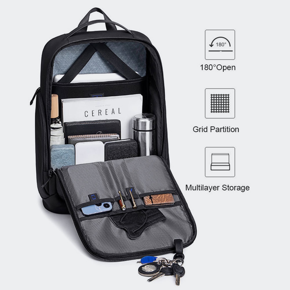 Rucsac pentru laptop, Arctic Hunter Luxa, poliester, 48x31x17 cm, negru