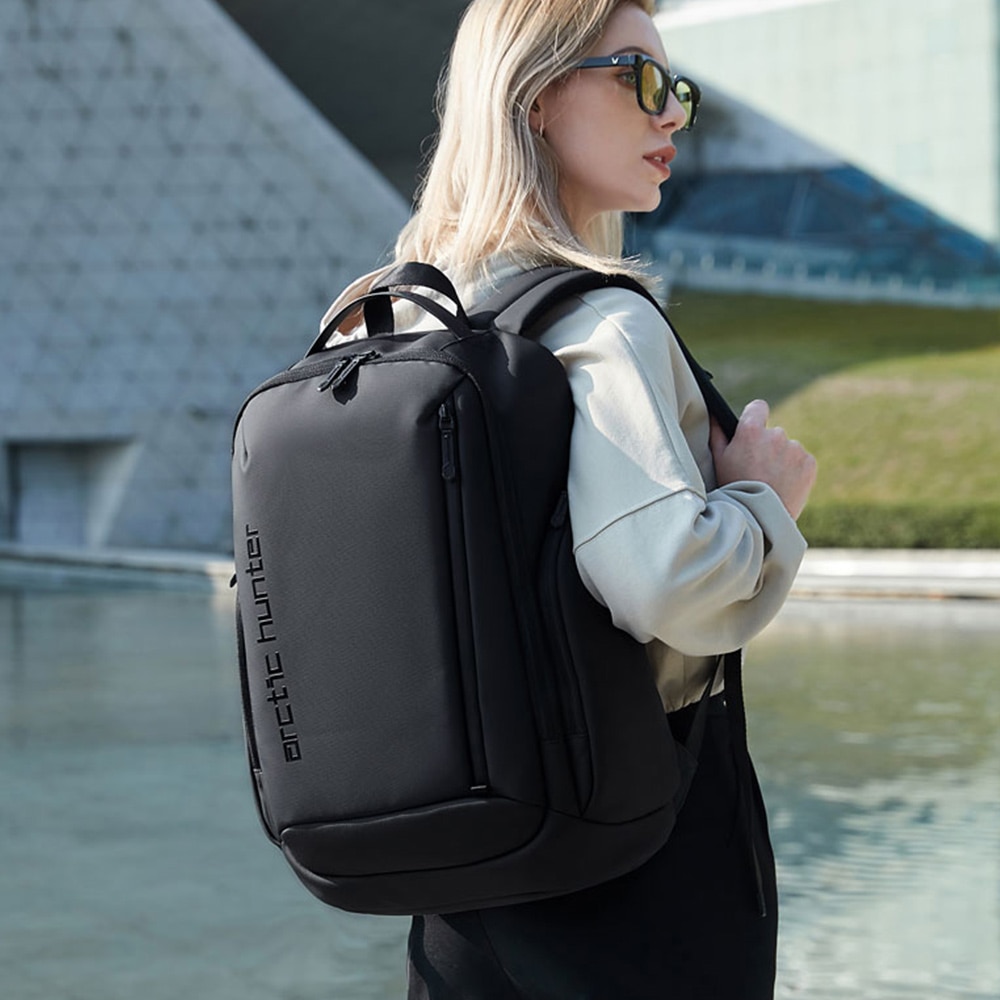 Rucsac pentru laptop, Arctic Hunter Luxa, poliester, 48x31x17 cm, negru