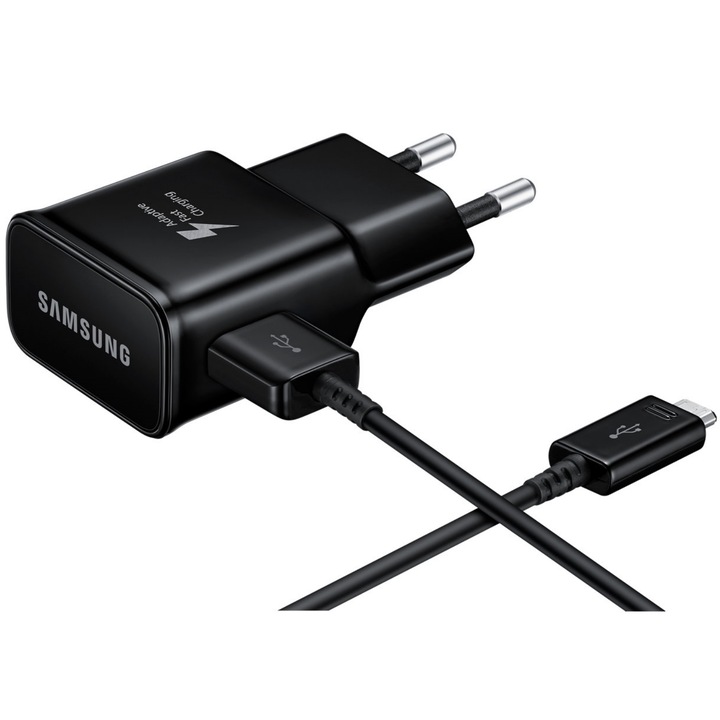 Töltő Samsung Fast Charge 15W TA20EWE Type-C kábel 1,5 méteres Samsung Bulk Black készülékhez