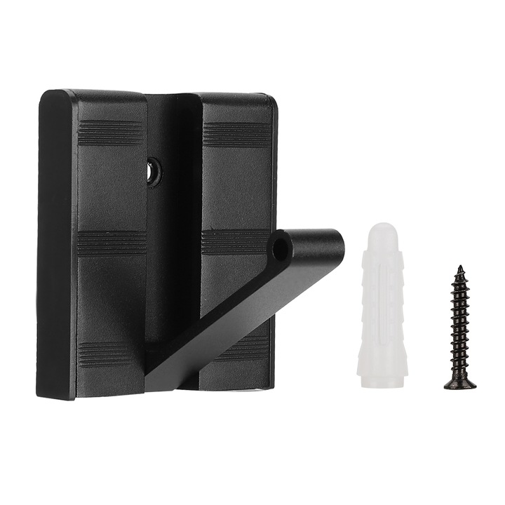 Jormftte fogas, falra szerelhető, alumínium, fekete, összecsukható design