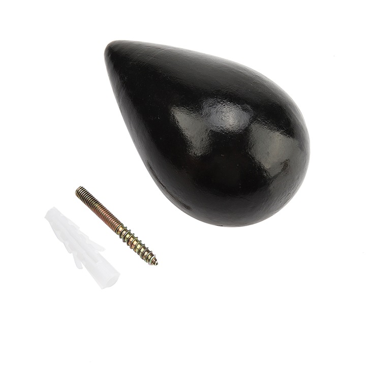 Agatatoare in forma de picatura, Lemn, cu Suruburi, 9.5 x 5.7 cm, Negru