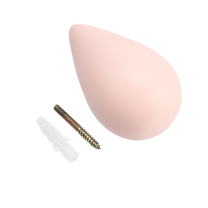 Fából készült fogas, Jormftte, csepp alakú, minimalista design, fehér, könnyen felszerelhető