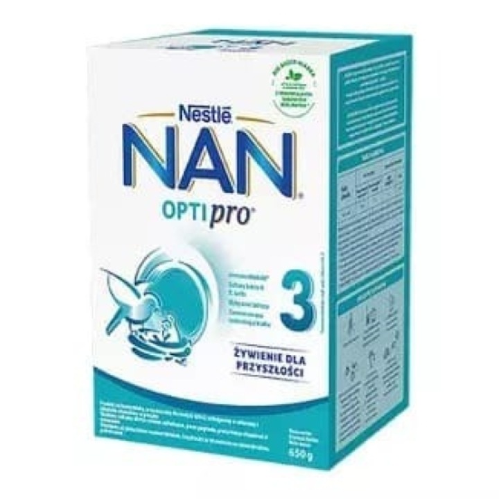 Lapte praf pentru copii Nestle NAN Optipro 3, 650g, +12 luni, fara ulei de palmier