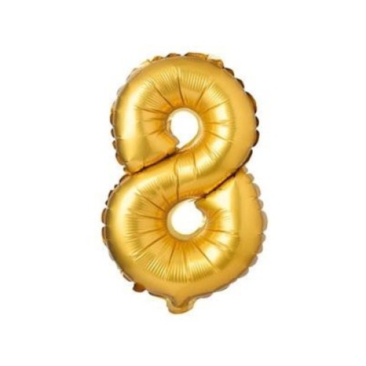 Balon cifra 8, Arpex, Folie, 69cm, Auriu