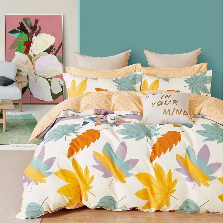 Dupla ágynemű, pamut 100% percál, 240x260 cm, 6 db, Ralex Pucioasa, PRC78