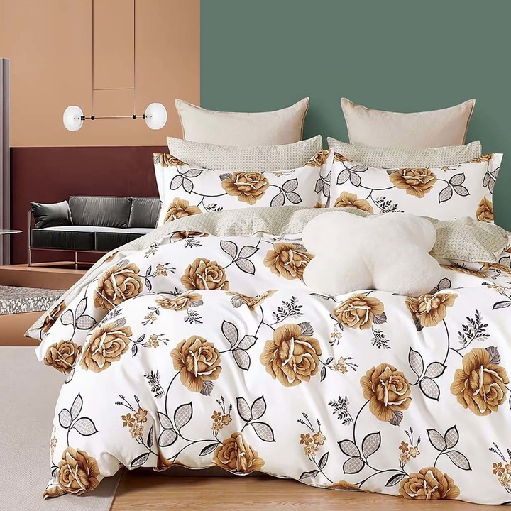 Dupla ágynemű, pamut 100% percál, 240x260 cm, 6 db, Ralex Pucioasa, PRC84