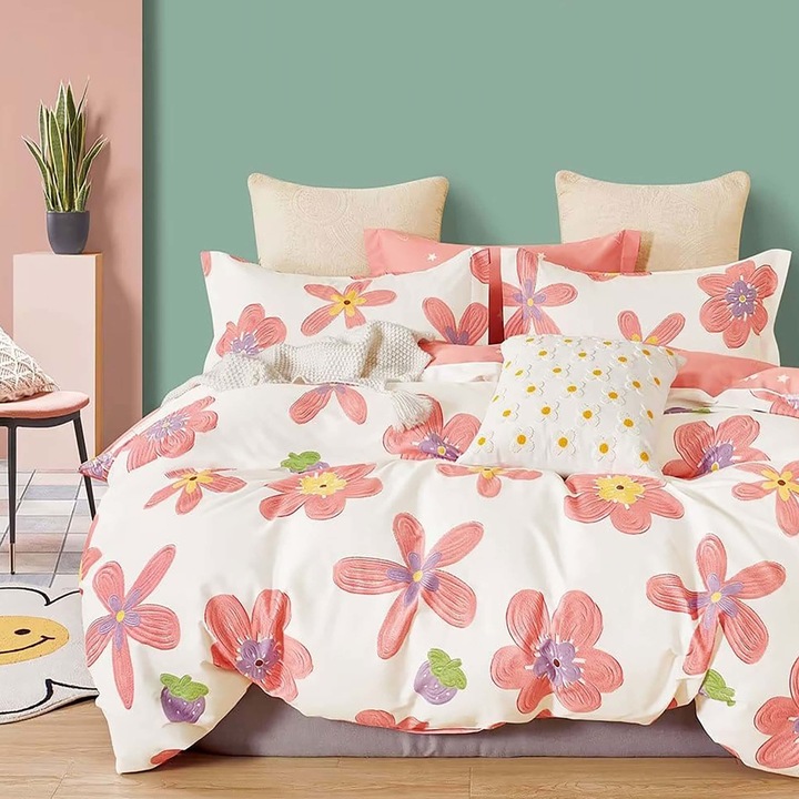 Dupla ágynemű, pamut 100% percál, 240x260 cm, 6 db, Ralex Pucioasa, PRC86