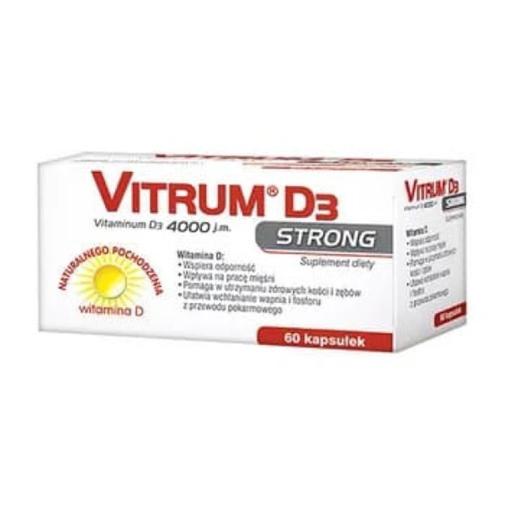 Supliment alimentar Vitrum D3 Strong, 60 capsule, suport imunitar si oase sanatoase