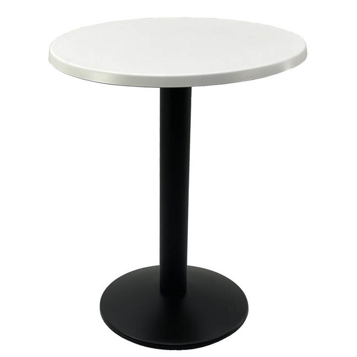 Masa pentru cafenea rotunda D60xh74cm Raki Uni Art, blat werzalit si baza din metal neagra