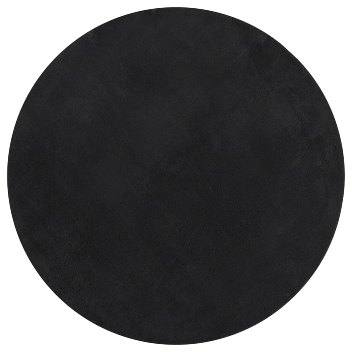 Килим HUARTE vidaXL, с къс косъм, Мек и миещ се, Черен, Ø 120 см, 1.9 Kg
