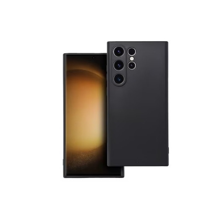 Puha, vékony szilikon hátlap, amely kompatibilis a Samsung Galaxy S24 Ultra készülékkel, fekete