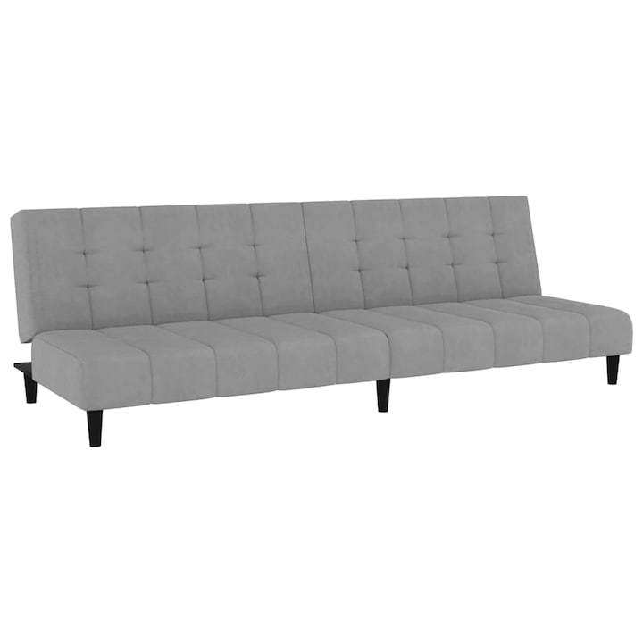 2-местно разтегателно канапе vidaXL, Светлосиво, Кадифе, 200 x 84, 5 x 69 см, 21.5 kg