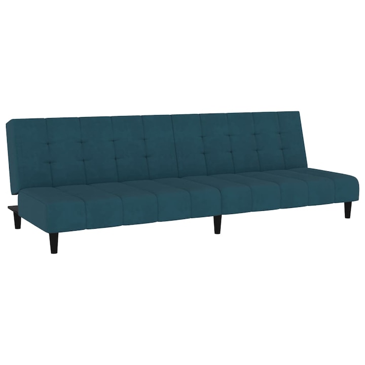 2-местно разтегателно канапе vidaXL, Синьо, Кадифе, 200 x 84, 5 x 69 см, 21.5 kg