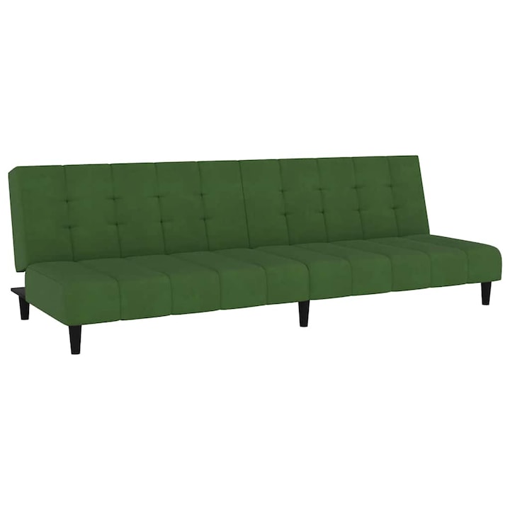 2-местно разтегателно канапе vidaXL, Тъмнозелено, Кадифе, 21.5 kg, 200 x 84, 5 x 69 см