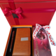 Pachet Cadou cu Set agenda Brown, Pix, Praline de ciocolata neagra si visine, cutie cadou