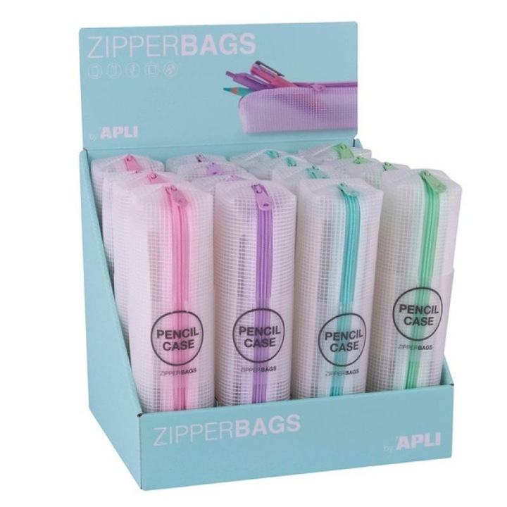 Apli, Penar/Portfard din EVA, cu fermoar, rezistent la apa, Zipper MIX, Multicolor, 220x57 mm