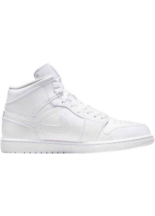 Мъжки спортни обувки AIR JORDAN Mid 1, 40.5, бял, естествена кожа, Гумена подметка със система за омекотяване Air, модел 554724-136, Бял