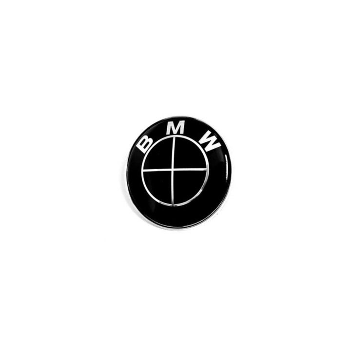 Emblema BMW capota/portbagaj 82mm negru+negru
