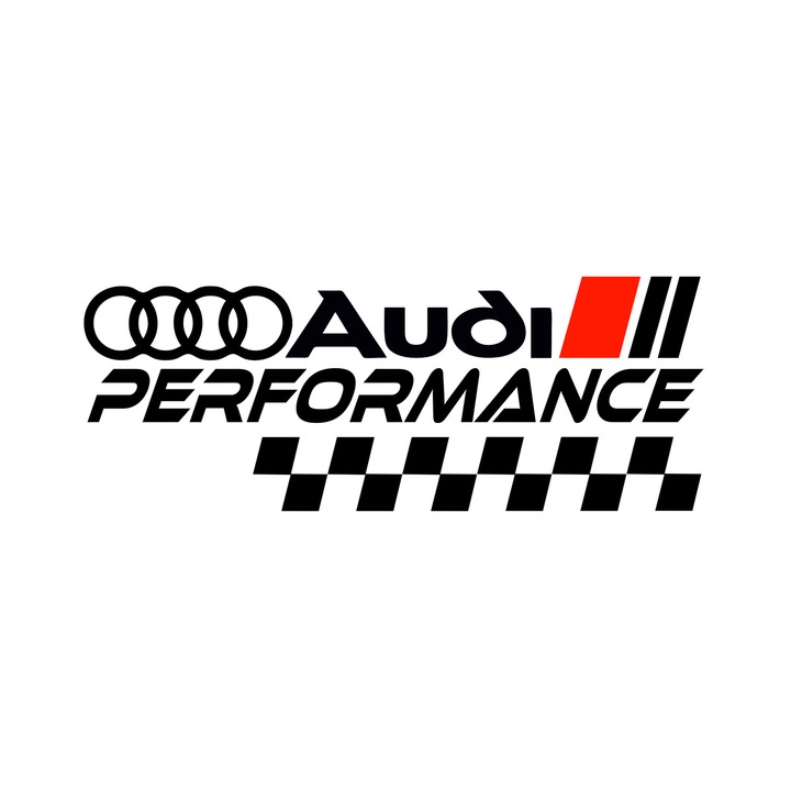 Sticker auto Audi performance, negru, 26 cm