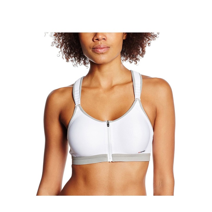 Bustiera sport dama Triumph, Poliamida/Poliester/Elastan, Alb/Gri, Alb/Gri
