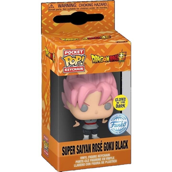 Kulcstartó - Dragonball Super - Super Saiyan Rose Goku fekete, bakelit