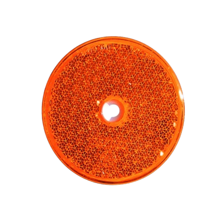 Catadioptru autoadeziv rotund BORG HICO ODB011, galben, cu gaura