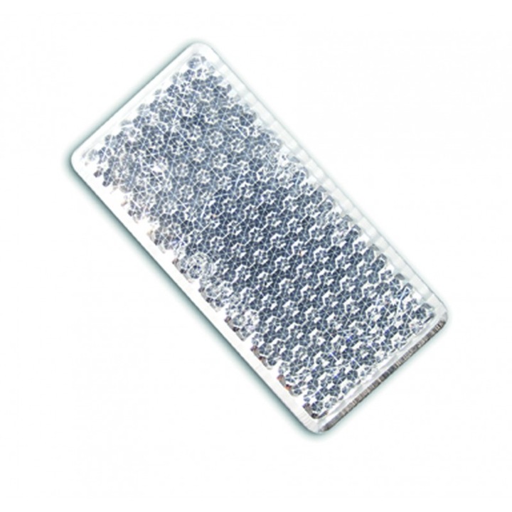 Catadioptru autoadeziv dreptunghiular BORG HICO ODB014, alb, cu gaura