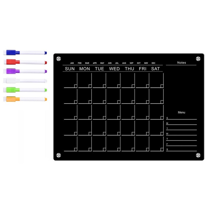 Магнит за хладилник тип календар, Акрил, 42x29.7cm, Черен