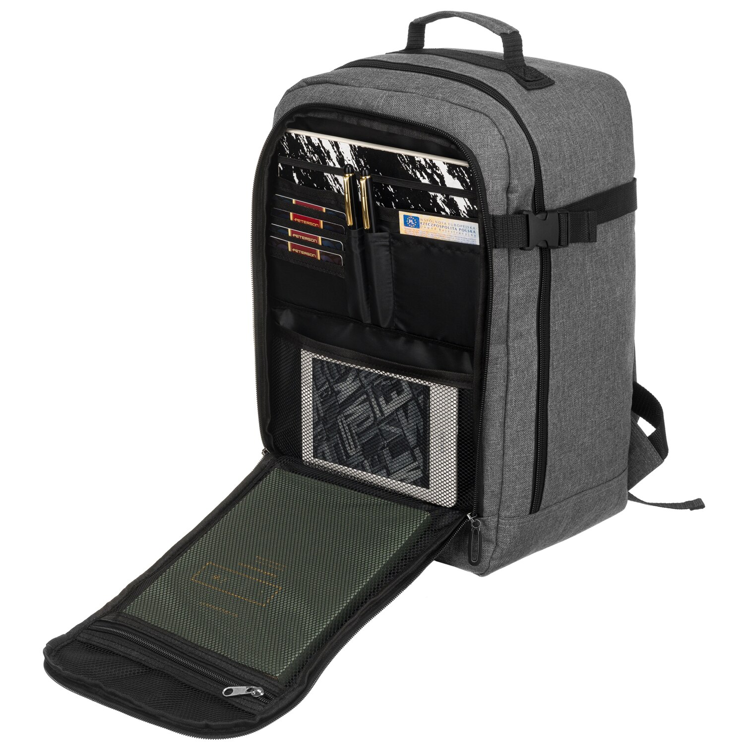 Rucsac de voiaj unisex poliester gri peterson pp tok t 40 x 25 x 20
