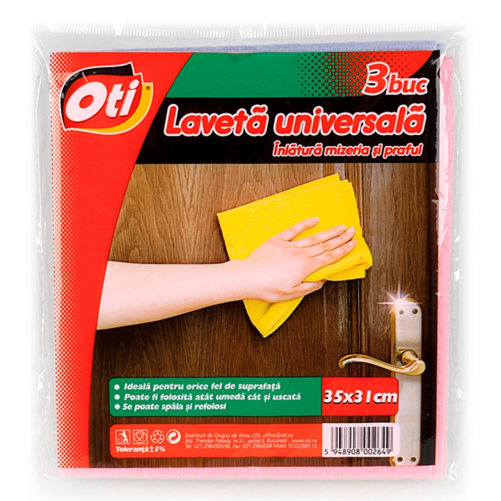 Lavete universale OTI, 35 x 31 cm, 3 buc/set