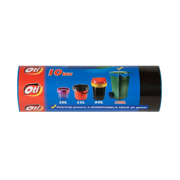 Торби за смет OTI SOLID SM4211, 120 л, 70 x 110 см, 10 броя/пакет, Сини