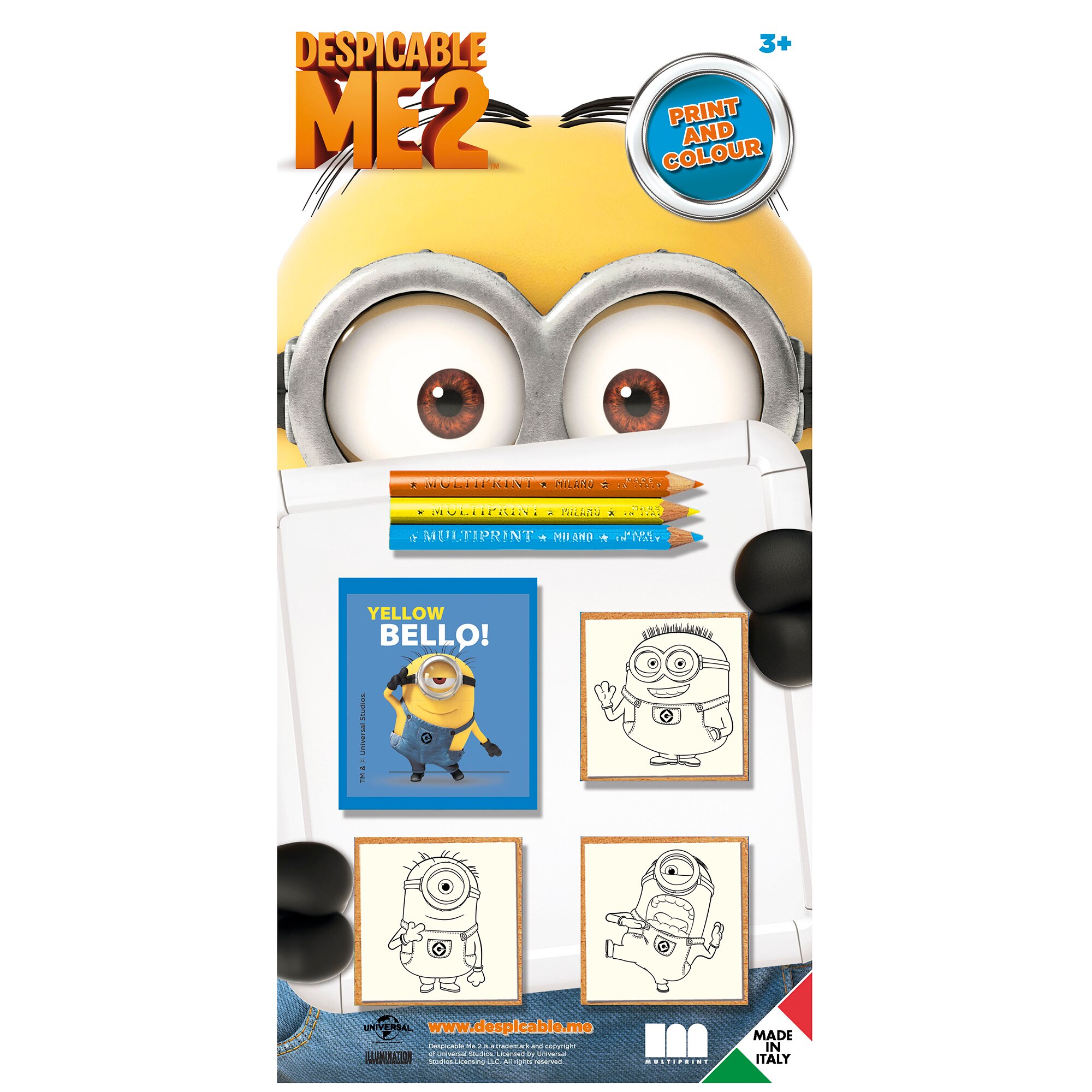 Set creativ cu 3 stampile si culori Multiprint Despicable me 2