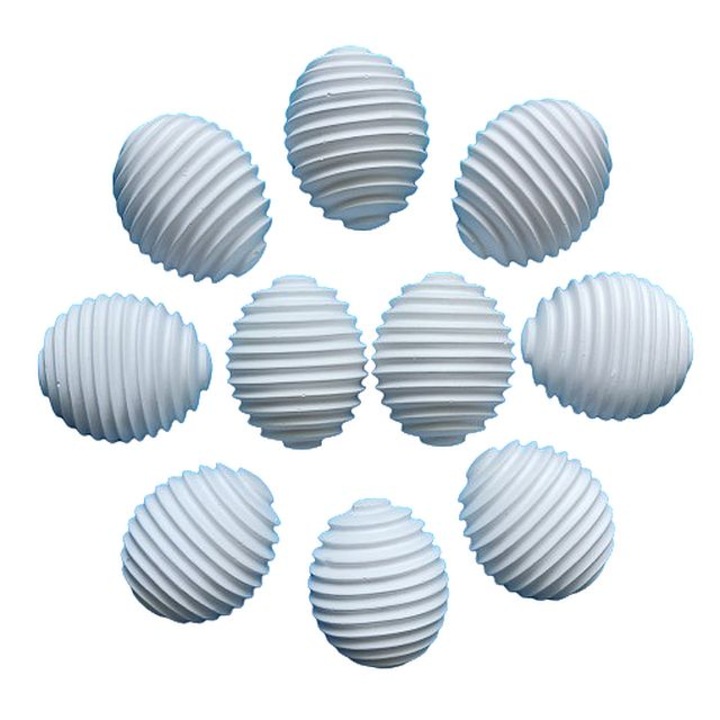 Figurine Ipsos de pictat - Oua cu striatii, dimensiuni mari cuprinse intre 5,5 - 4,5 cm, 10 piese