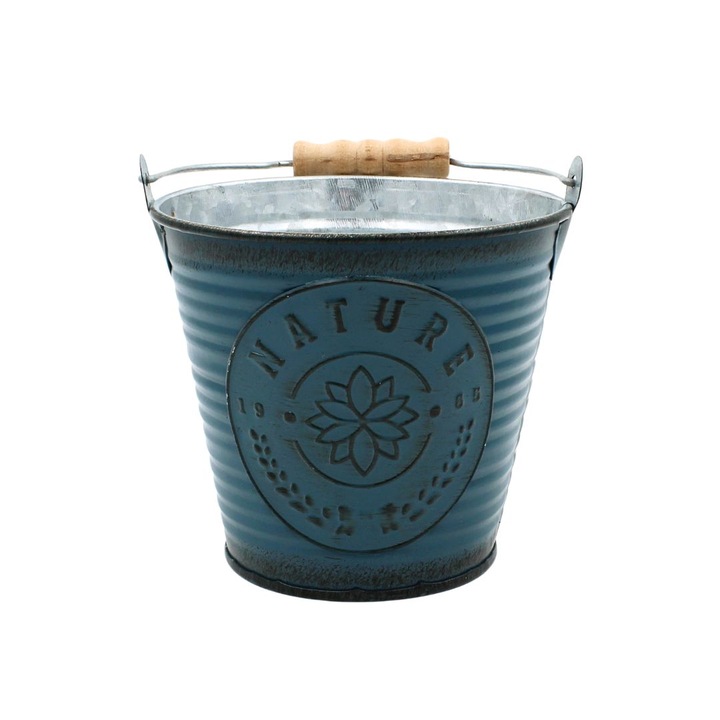 Ghiveci pentru flori tip galetusa turcoaz 10,5cm