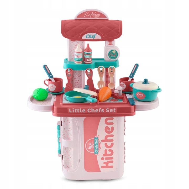 Bucatarie 3in1 Ricokids cu accesorii gatit incluse Roz