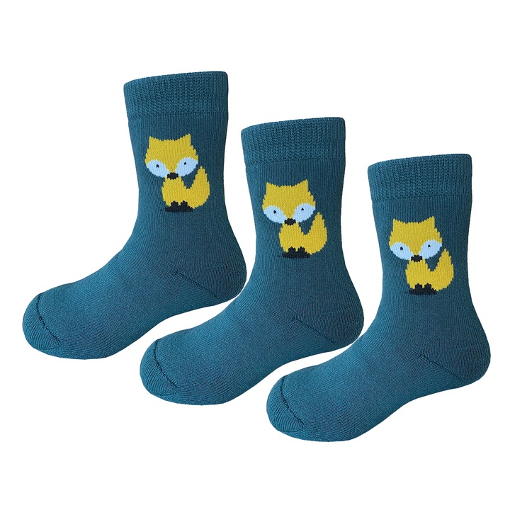Детски чорапи с животинска щампа - 3 чифта, Sayoyo, Зелен