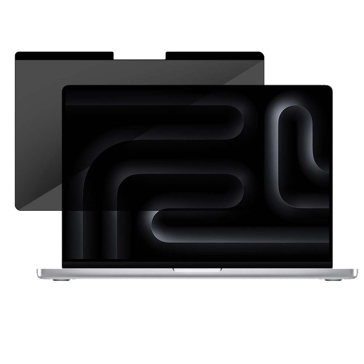 Folie magnetica privacy 360 SILKASE pentru Apple MacBook Pro 14 inch (2023), model compatibil A2992 / A2918 / A2779, full display, anti-reflexie