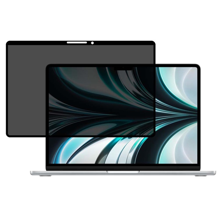 Folie privacy 360 SILKASE pentru Apple MacBook Air 13 inch (2022 M2), model compatibil A2681, full display, anti-reflexie