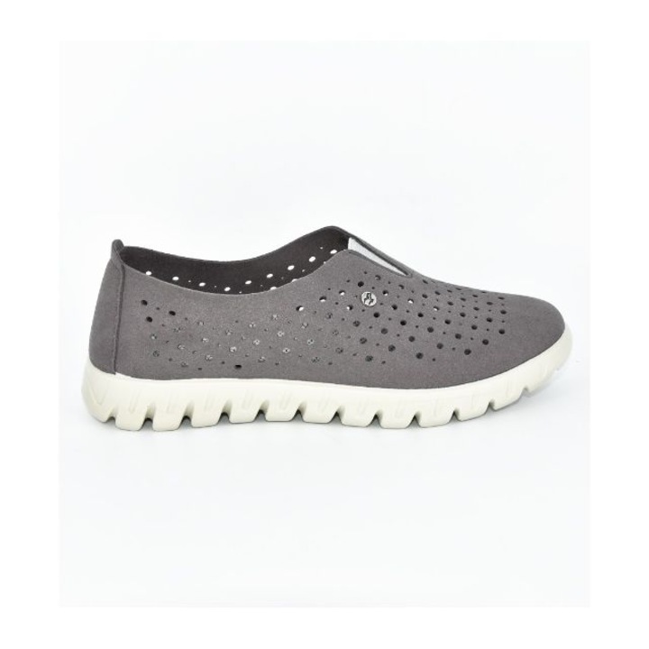 Pantofi perforati dama, Fly Flot, 0268, Gri