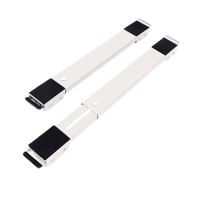 Set 2 Suport extensibil, pentru mutarea mobilei, masina de spalat, Multifunctionala, 45-70cm, Alb/Negru