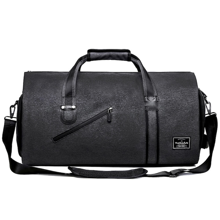 Пътна чанта, Quasar & Co., специално отделение за носене на костюм и обувки, полиестер, 53 x 32 x 30 cm, Въглен сиво