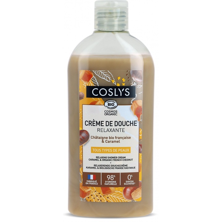 Crema de dus BIO relaxanta, cu castane si caramel Coslys, 250 ml