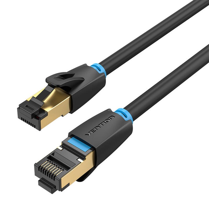 Мрежов кабел Vention IKABH Ethernet Cat. 8, 2xRJ45 щепсел, SFTP, 40Gbps, дължина 2m, черен
