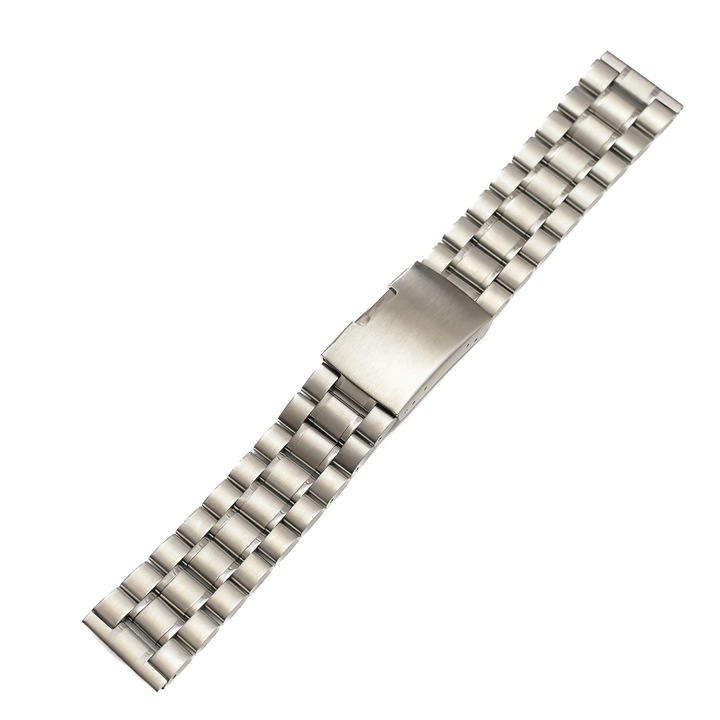 Bratara ceas argintie cu buton lateral standard