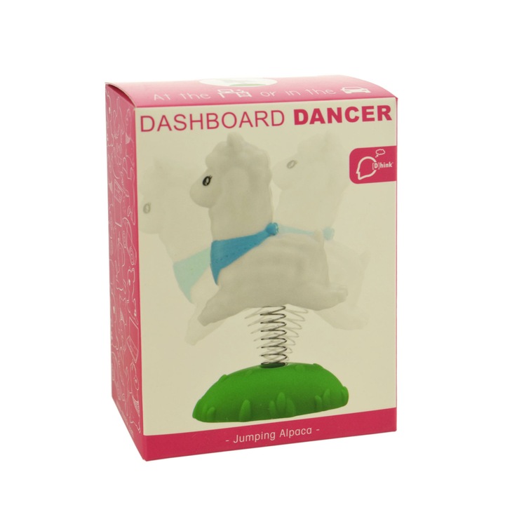 Decoratiune masa Dhink, Lama cu esarfa albastra, 8x7 cm