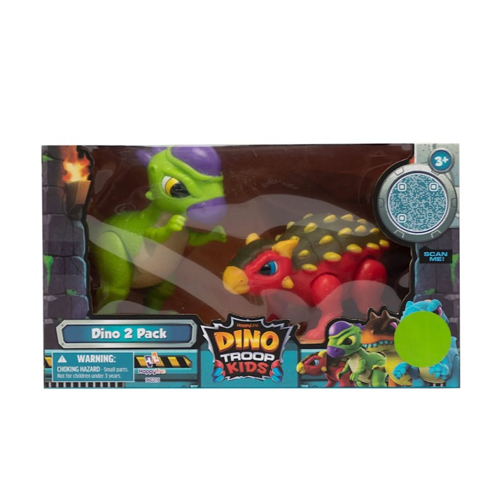 Dino Troop Kids színes dinoszaurusz figurák – 12 cm, 2 db