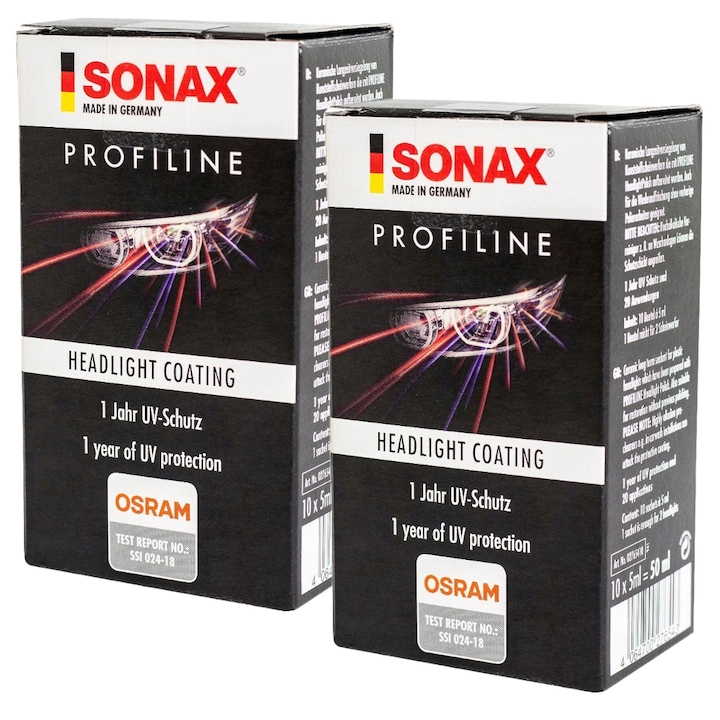 Set 2 x Solutie pentru Sigilarea Farurilor dupa Curatare, 10 Plicuri x 50 ml, Sonax Profiline