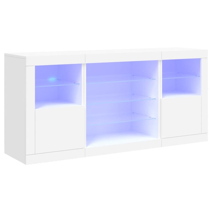 VidaXL fehér tálalószekrény LED-világítással 142,5 x 37 x 67 cm (3209086)