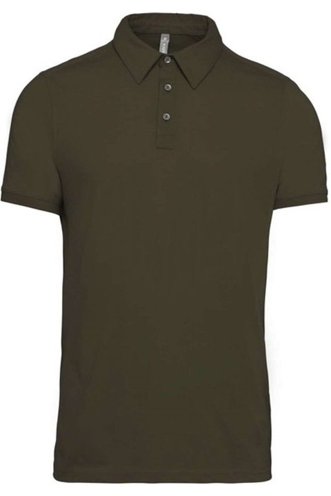 Férfi jersey galléros póló - KA262, Világos khaki